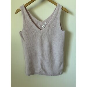 GAP Light Pink V-Neck Knit Sleeveless Sweater Tank